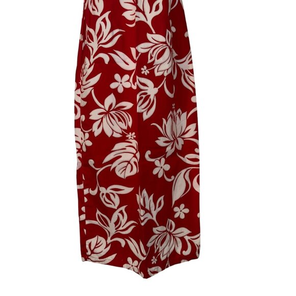 Vtg Hilo Hattie Hawaii Muumuu Beach Dress Womens 8 Red Mumu Floral Hawaiian - Picture 5 of 10